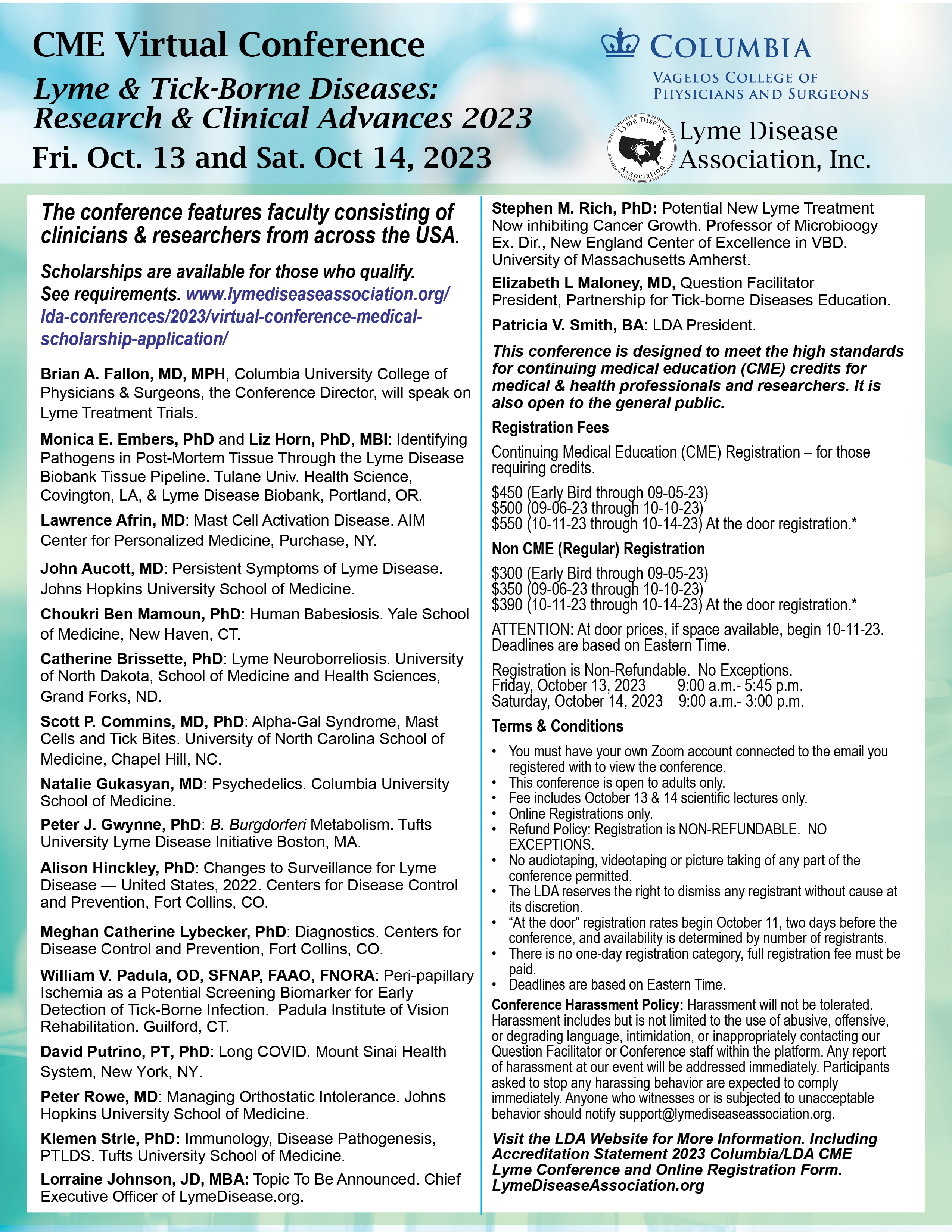 2023 Lyme Disease Association-Columbia Virtual Conference