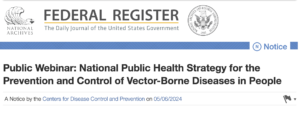 Federal Register on Strategy for Prevention and Control of Vector-Borne Diseases in People