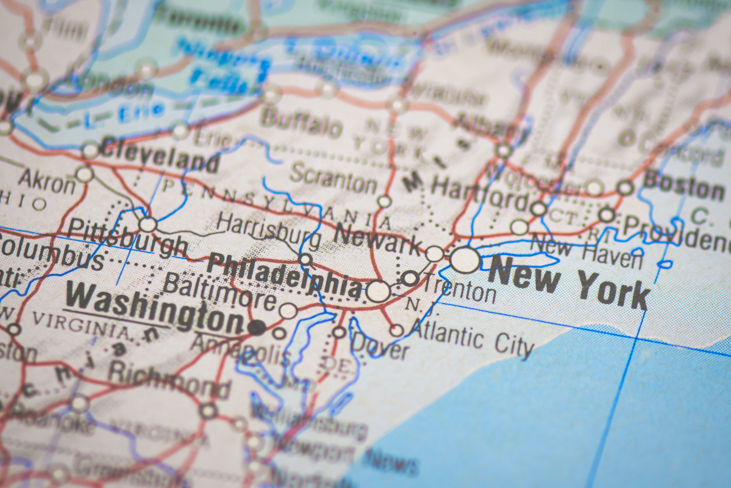Detail of New York United States on the map